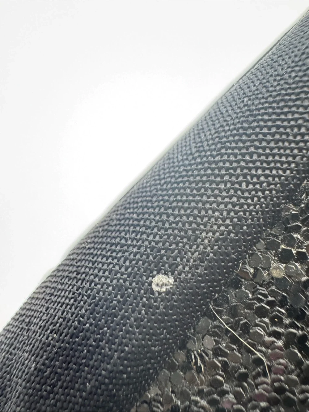 Vintage Black Sparkling Clutch Bag With Brass Trim
